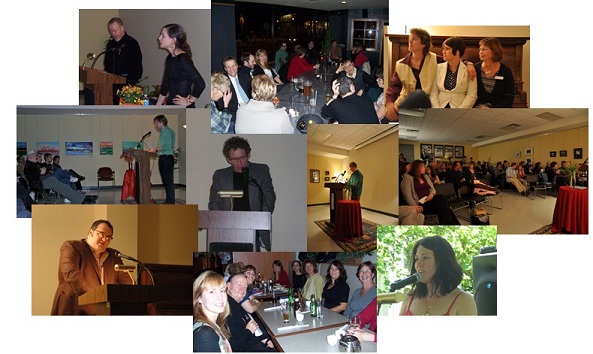 Past seasons of Poetry London reading series, a photo collage.